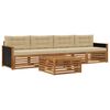 vidaXL Set vanjskih sofa 5 kom. Prirodna i bež Čvrsto drvo akacije