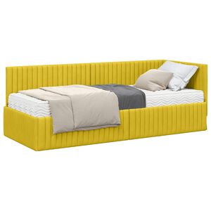vidaXL Kutni krevetni okvir s madracem 2 kom. Žuta 80 x 200 cm Bar&scaron;un