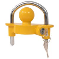 vidaXL Lokot za prikolicu s 2 ključa od legure čelika i aluminija žuti