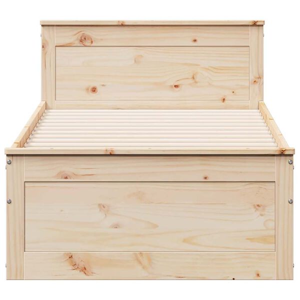 vidaXL Okvir kreveta bez madraca s uzglavljem 90 x 190 cm od borovine