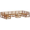 vidaXL Set vanjskih sofa 11 pcs Prirodna Čvrsto drvo akacije