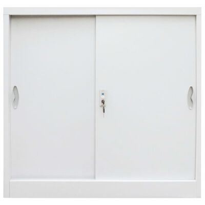 vidaXL Uredski ormarić s kliznim vratima od metala 90 x 40 x 90 cm sivi