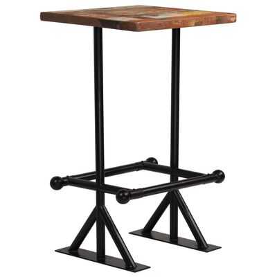 vidaXL Barski stol od masivnog obnovljenog drva 60 x 60 x 107 cm višebojni