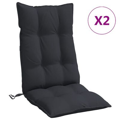 vidaXL Jastuci za stolicu s visokim naslonom 2 kom crni tkanina Oxford