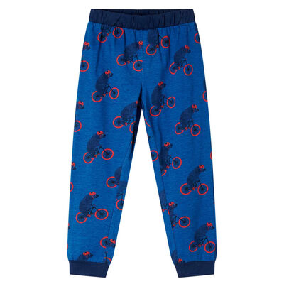 Dječja pidžama s dugim rukavima petrol plava boja 140