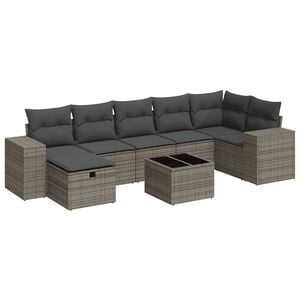 vidaXL 7-dijelni set vrtnih sofa sivi od poliratana