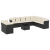 vidaXL 11-dijelni set vrtnih sofa od poliratana s jastucima crni