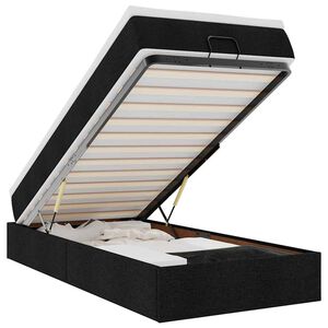 vidaXL Otomanski okvir kreveta s madraca crni 80x200cm od tkanine