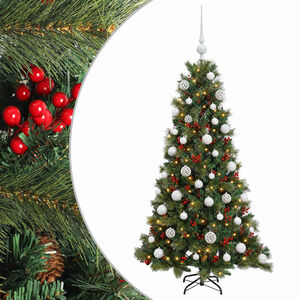 vidaXL Umjetno božićno drvce s kuglicom 150 cm 150 LED lampica