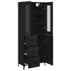 vidaXL Highboard Zidne Crni hrast 69,5 x 34 x 180 cm Konstruirano drvo