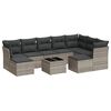 vidaXL 10-dijelni set vrtnih sofa poliratan s jastucima svijetlosivi