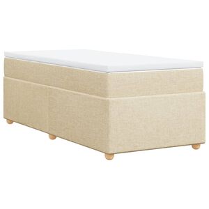 vidaXL Okvir kreveta s oprugama i madrac krem 80x200 cm od tkanine