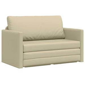 vidaXL Krevet na razvlačenje Krema 124 x 71 x 78 cm Umjetna koža