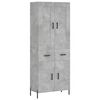 vidaXL Visoka komoda siva betona 69,5x34x180 cm od konstruiranog drva