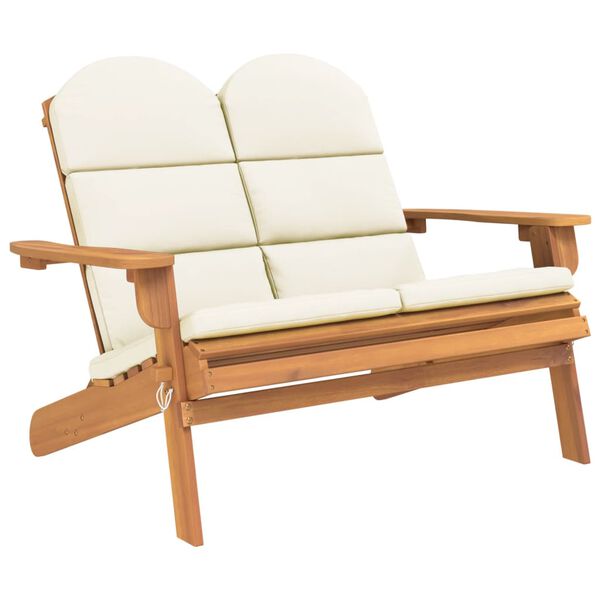 vidaXL Vrtna klupa Adirondack s jastucima 126 cm masivno drvo bagrema