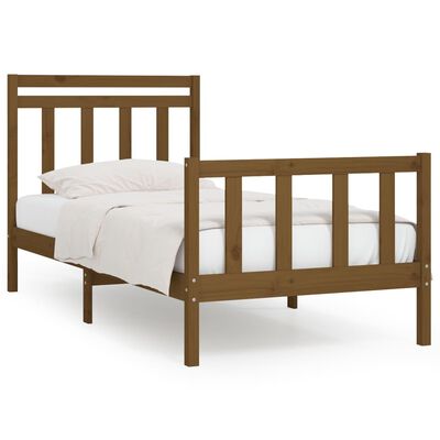 vidaXL Okvir za krevet od masivne borovine smeđa boja meda 90 x 200 cm