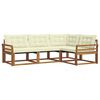 vidaXL Set vanjskih sofa 4 kom. Prirodna i krem