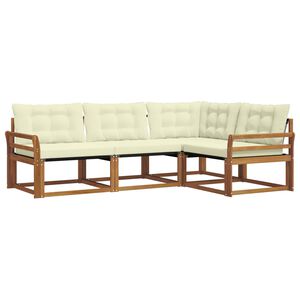 vidaXL Set vanjskih sofa 4 kom. 4-sjedala Prirodna i krem