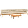 vidaXL 4-dijelni set vrtnih sofa od paleta s jastucima od drva bagrema