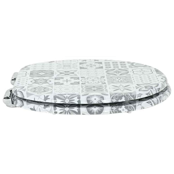 vidaXL Toaletna sjedala s mekim zatvaranjem Plavi i bijeli porculan