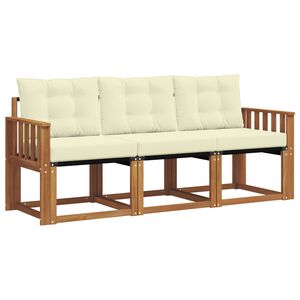 vidaXL Set vanjskih sofa 3 kom. 3-sjedala Prirodna i krem