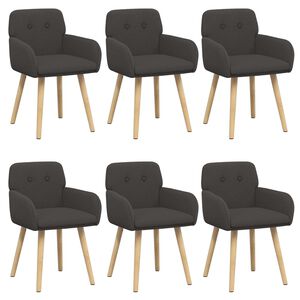 vidaXL Trpezarijske stolice 6 pcs Boucl&eacute; Tamnosiva 59 x 57 x 85 cm