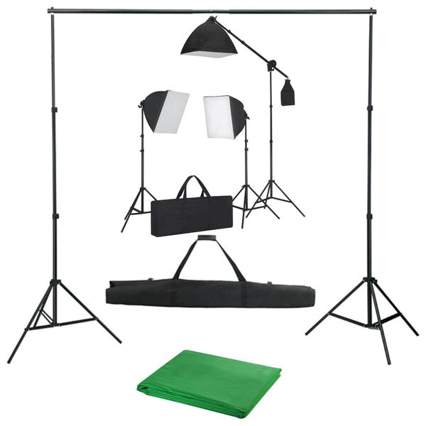 vidaXL Oprema za fotografski studio sa svjetlima softbox i pozadinom