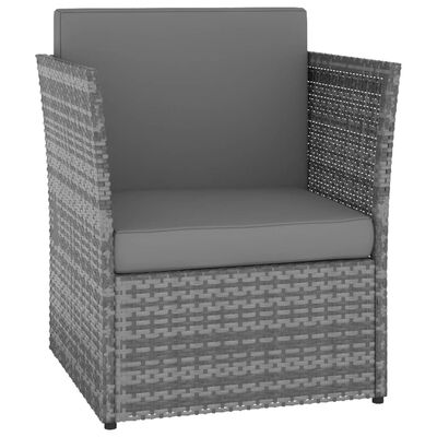 vidaXL Vrtna stolica s tabureom od poliratana antracit