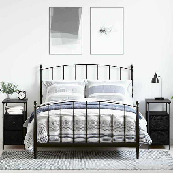 vidaXL Noćni ormar 2 pcs Crni hrast 30 x 60 x 60 cm Konstruirano drvo