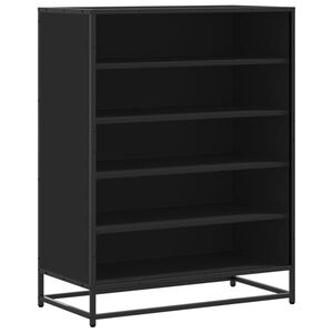 vidaXL Ormarić za cipele crni 75x38x97,5 cm Konstruirano drvo i metal