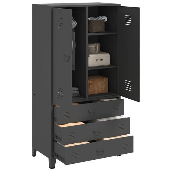 vidaXL Ormar antracit 90 x 50 x 180 cm metalni