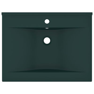 vidaXL Luksuzni umivaonik mat tamnozeleni 60 x 46 cm keramički