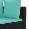 vidaXL 9-dijelni set vrtnih sofa s jastucima crni od poliratana
