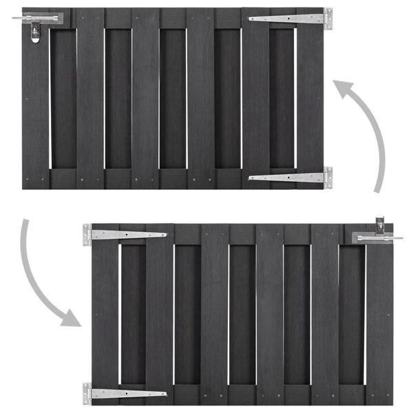 vidaXL Vrtna vrata od WPC-a 100 x 60 cm siva