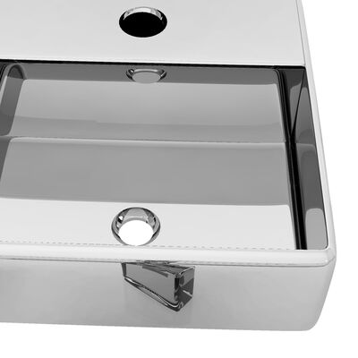 vidaXL Umivaonik s otvorom za slavinu 38x30x11,5 cm keramički srebrni