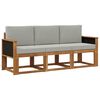 vidaXL Set vanjskih sofa s jastukom 3 pcs Prirodna i svjetlosiva