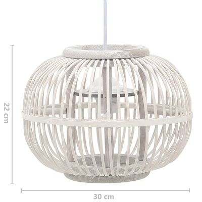 vidaXL Viseća svjetiljka bijela od vrbe 40 W 30 x 22 cm kuglasta E27