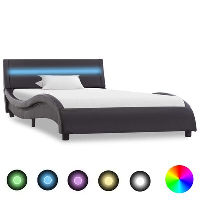 vidaXL Okvir za krevet od umjetne kože s LED svjetlom crni 100x200 cm