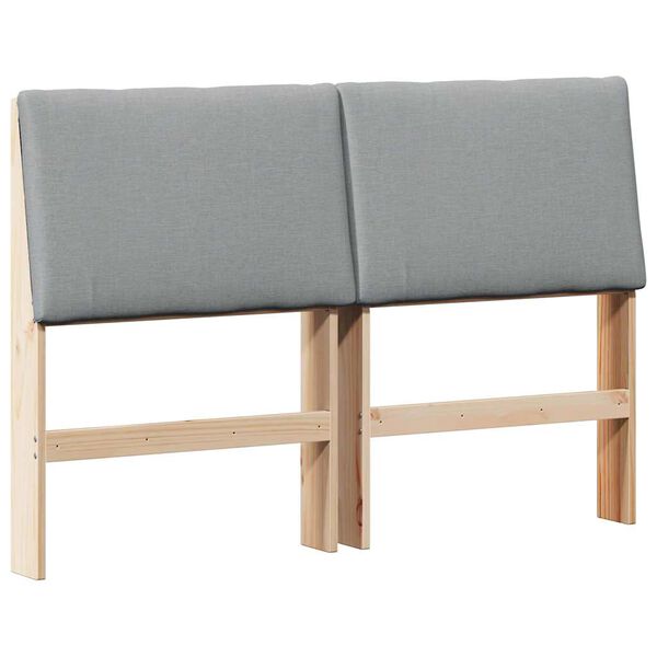 vidaXL Tapecirani uzglavlje Svijetlo siva 150 cm Čvrsto borovo drvo