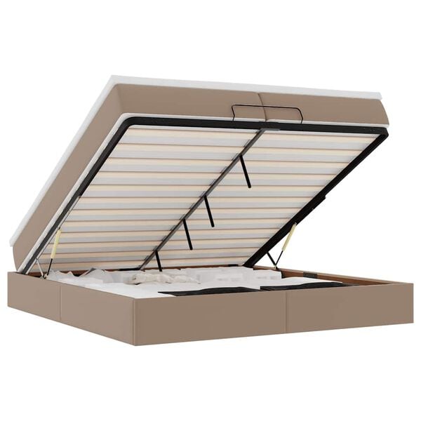 vidaXL Okvir kreveta s madracima cappuccina 200x200 cm umjetna koža