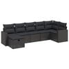 vidaXL 7-dijelni set vrtnih sofa od poliratana s jastucima crni