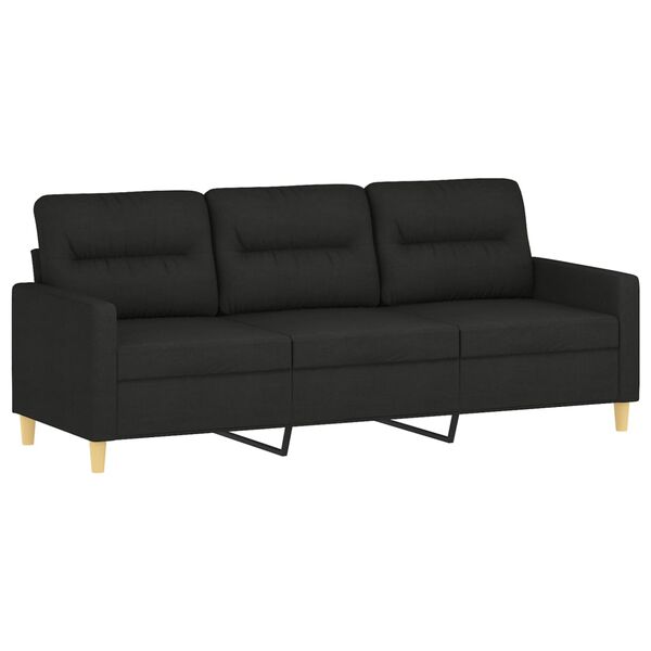 vidaXL 3-dijelni set sofa s jastucima crni od mikrovlakana