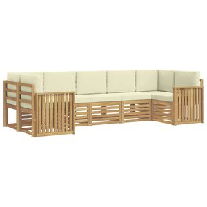 vidaXL Set vanjskih sofa 7 kom. Bijela i krem Poliester