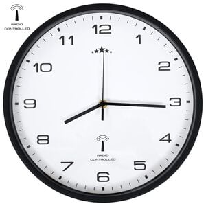 vidaXL Radijski upravljan zidni sat s kvarcnim mehanizmom 31 cm crno bijeli