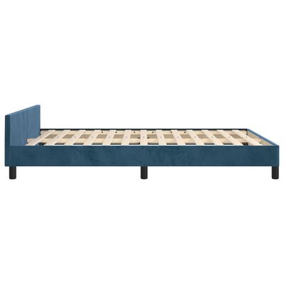 vidaXL Okvir za krevet s uzglavljem tamnoplavi 140x200 cm baršunasti