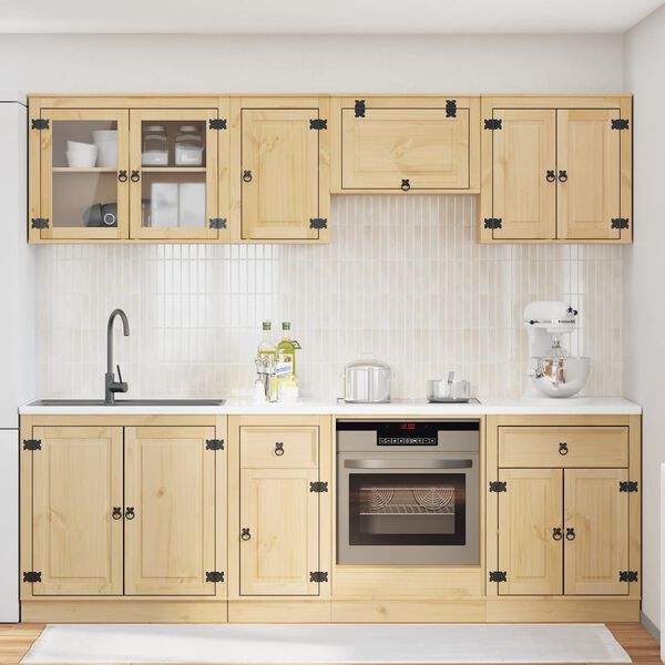 vidaXL Cabinet s ladicama SKI 8 pcs Medeno Smeđa Čvrsto borovo drvo