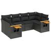 vidaXL 6-dijelni set vrtnih sofa s jastucima crni od poliratana
