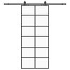 vidaXL Klizna vrata s priborom crna 90 x 205 cm od ESG stakla