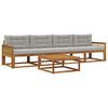 vidaXL Set vanjskih sofa s jastukom 5 pcs Prirodna i Svjetlosiva
