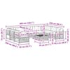 vidaXL Set vanjskih sofa 10 pcs Prirodna i krem Čvrsto drvo akacije